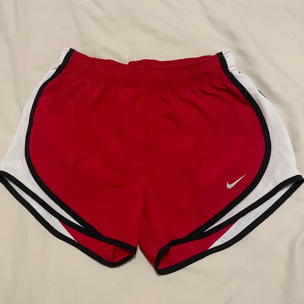 Nike Red and White Athletic Shorts Lightweight Performance